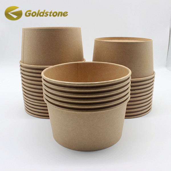 ชามกระดาษไอศกรีมติดผนังเดียว Eco Friendly Ice Cream Cups OEM 0